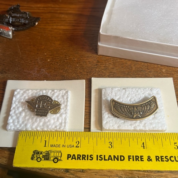 Harley Davidson Lot of Pins, Keychain, and 2 Vest Straps - Picture 13 of 17